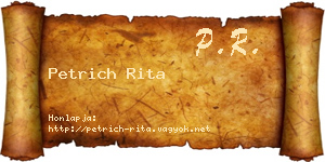 Petrich Rita névjegykártya