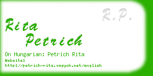 rita petrich business card